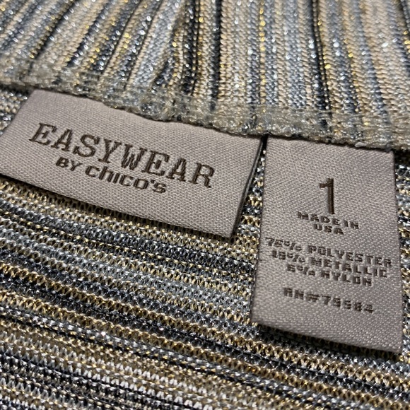 Easywear by Chico’s Metallic Open Front Cardigan Size 1 (M) - Picture 7 of 9